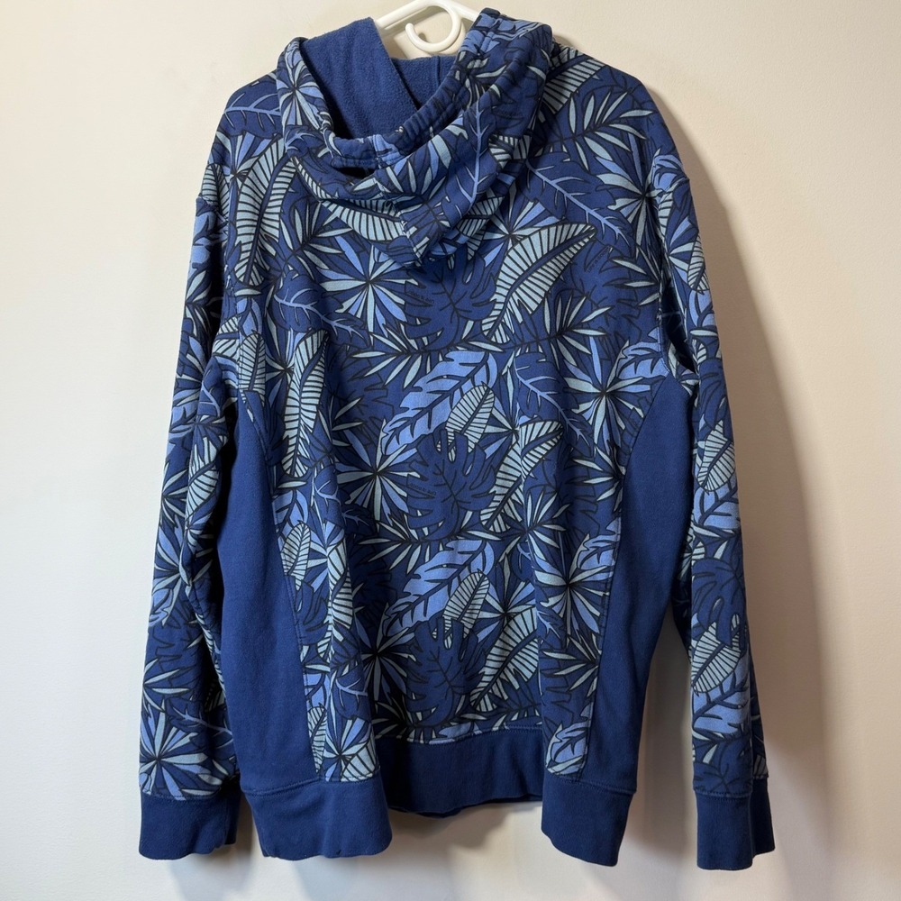 Life Is Good Hoodie Men's XXL Blue Tropical Palm Leaf Coastal Casual Surf Comfy - Picture 2 of 7